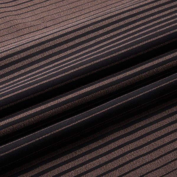 Габардин смужка чорно-коричнева GAB-KUP-6001 фото